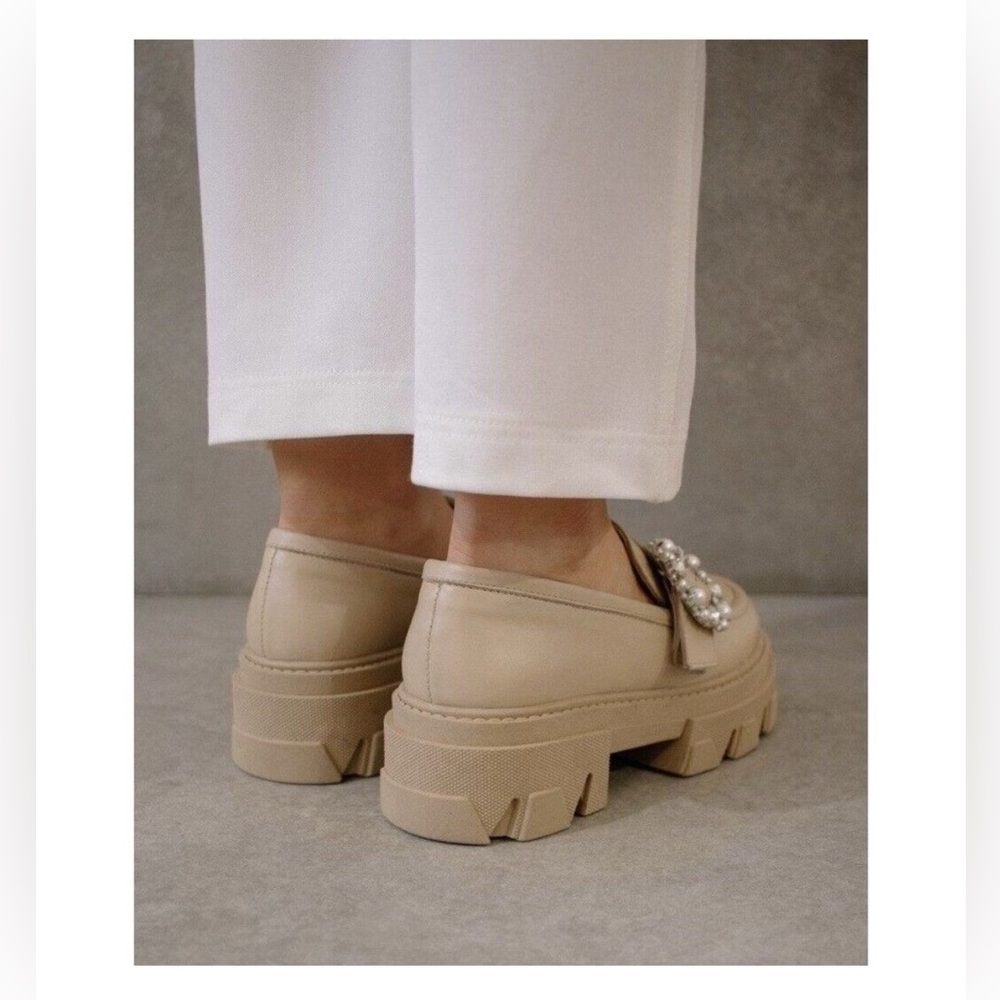 Alohas Platform Loafer Trailblazer Crystal Stone Beige EU 38 / US size 7.5 - Picture 6 of 15